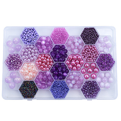 DIY 24 Style Acrylic & Resin Beads Jewelry Making Finding Kit DIY-NB0012-01E-1
