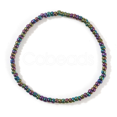 Bohemian Style Glass Seed Round Beaded Stretch Bracelets for Women and Girls QC1602-21-1