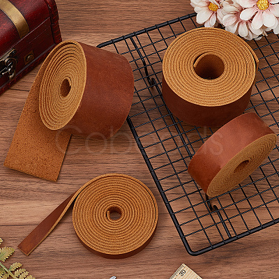 2M Flat AB Grade Cowhide Leather Cord AJEW-WH0479-73E-04-1