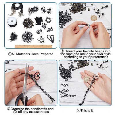 ARRICRAFT DIY Keychain Necklace Making Kit DIY-AR0003-51-1