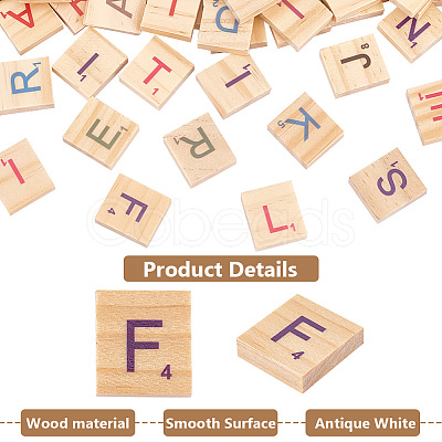 Random Mixed Capital Letters or Unfinished Blank Wooden Scrabble Tiles DIY-WH0162-89-1