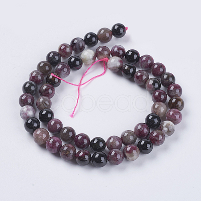 Natural Tourmaline Beads Strands G-G446-8mm-03-1