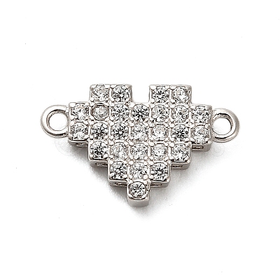 925 Sterling Silver Micro Pave Cubic Zirconia Connector Charms STER-U009-03P-01-1