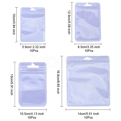 40Pcs 4 Styles Macaron Color Plastic Yin-yang Resealable Bags OPP-FS0001-18A-1