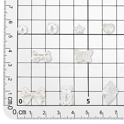 400Pcs 10 Styles ABS Plastic Imitation Pearl Beads KY-PH0002-06-1