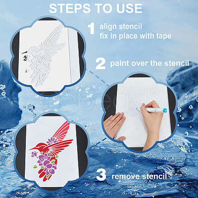 1Pc PET Hollow Out Drawing Painting Stencils DIY-MA0001-33D-1