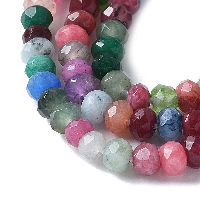 Dyed Natural Malaysia Jade Rondelle Beads Strands G-E316-2x4mm-55-1