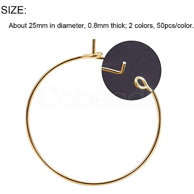 Brass Wine Glass Charm Rings/Hoop Earrings KK-PH0001-08-1