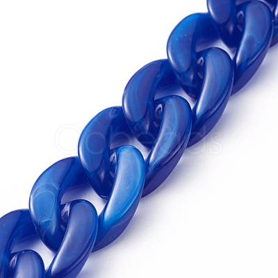 Handmade Acrylic Curb Chains AJEW-JB00679-06-1