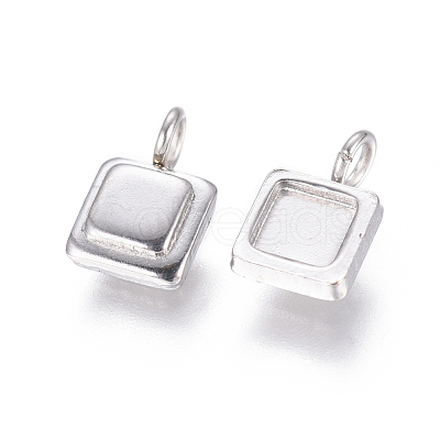 Non-Tarnish 304 Stainless Steel Pendant Cabochon Settings STAS-F222-024-1