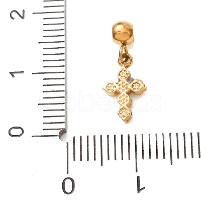 304 Stainless Steel Micro Pave Clear Cubic Zirconia Pendants CU-CBAB6EC-13G-1