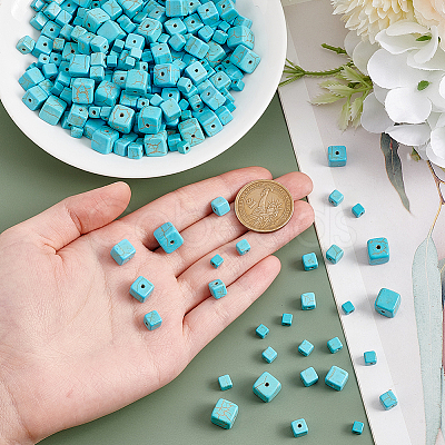 318Pcs Synthetic Turquoise Beads Strands G-PH0002-70-1