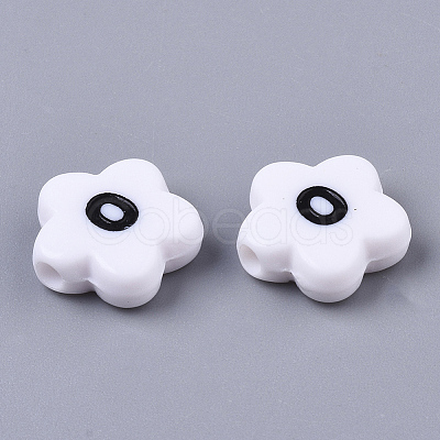 Opaque Spray Painted Acrylic Beads X-SACR-N009-21-1