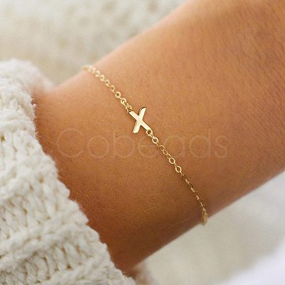 Simple Style Alloy Letter Link Bracelets WG5F19A-22-1