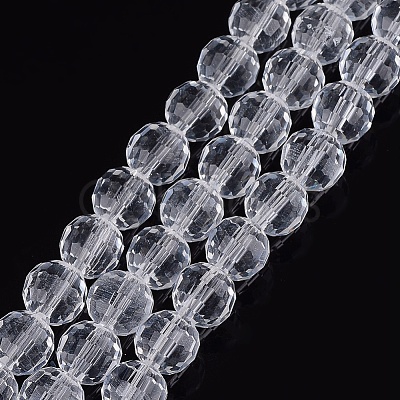 Transparent Glass Bead Strands X-GLAA-R095-8mm-15-1