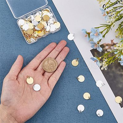 Brass Stamping Blank Tag Charms KK-FH0001-49-NF-1