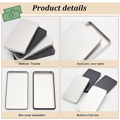 4Pcs 2 Colors Tinplate Box CON-FG0001-11-1