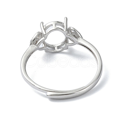 Adjustable 925 Sterling Silver 4 Prongs Ring Settings STER-K179-32P-1