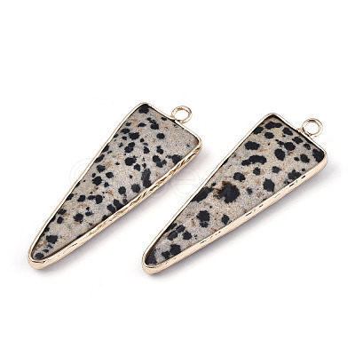 Natural Dalmatian Jasper Pointed Pendants G-N326-56C-1