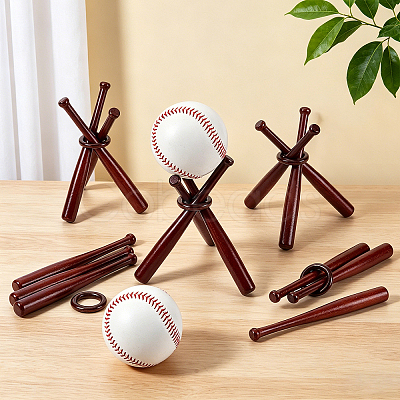10 Sets Wooden Mini Bat Baseball Stands ODIS-TW0001-06A-1