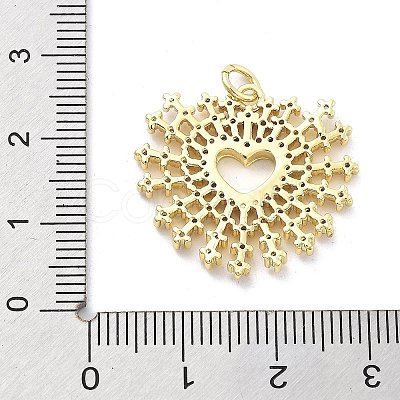 Brass Micro Pave Cubic Zirconia Pendants KK-Q006-35G-01-1