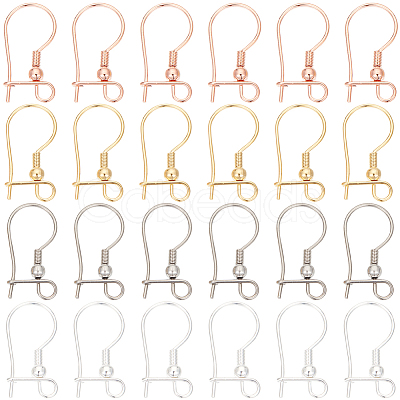 48Pcs 4 Colors 316L Surgical Stainless Steel Hoop Earring Findings STAS-SC0008-51-1
