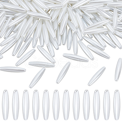 200Pcs Oval Acrylic Imitation Pearl Beads OACR-HY0001-20-1