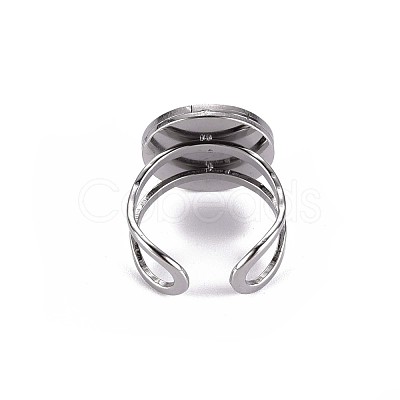 Non-Tarnish 201 Stainless Steel Cuff Pad Ring Settings X-STAS-S080-040C-P-1