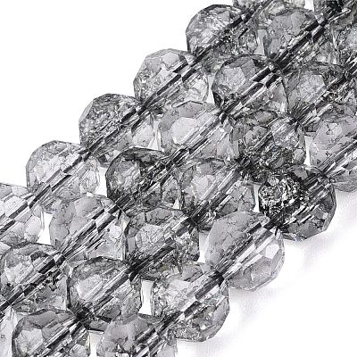 Crackle Transparent Glass Beads Strands GLAA-N068-06A-01-1