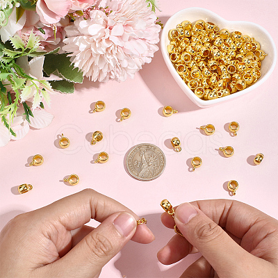 120Pcs Tibetan Style Alloy Rondelle Tube Bails FIND-PA0001-47G-1