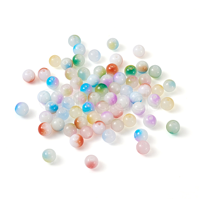 500Pcs 10 Colors Imitation Jade Glass Beads DGLA-KS0001-01-1