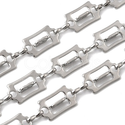 304 Stainless Steel Rectangle Link Chains CHS-Z007-17P-1