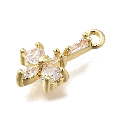 Brass Pave Cubic Zirconia Pendants KK-Q048-26G-1