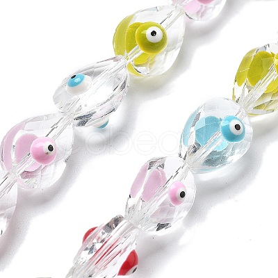 Handmade Evil Eye Lampwork Beads Strands LAMP-F035-15A-1