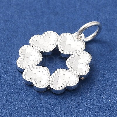 925 Sterling Silver Heart Flower Charms STER-K180-11A-S-1