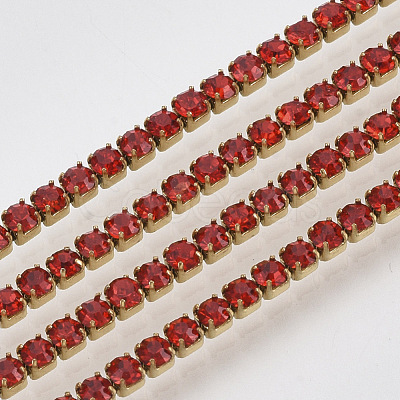 304 Stainless Steel Rhinestone Strass Chains STAS-T055-06G-1
