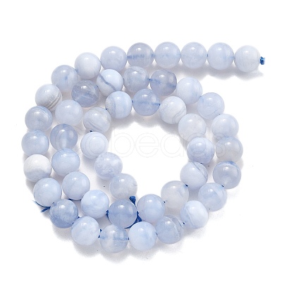 Natural Blue Lace Agate Beads Strands G-F222-30-8mm-02-1
