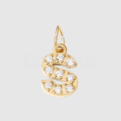 Stainless Steel Cubic Zirconia Pendants with Jump Rings FIND-PW0024-08S-1