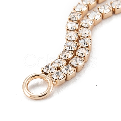 Brass Micro Pave Clear Cubic Zirconia Tassel Pendants KK-D063-01G-1