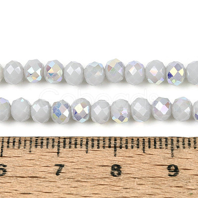 AB Color Plated Opaque Glass Rondelle Beads Strands EGLA-T029-4mm-09M-1