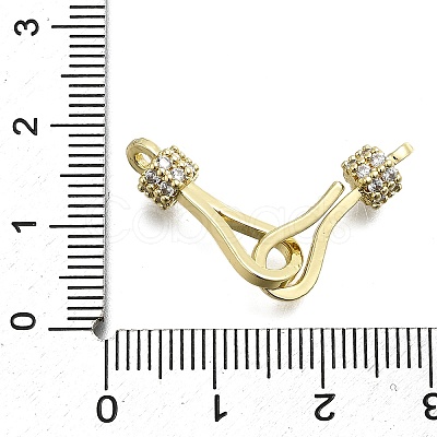 Brass Cubic Zirconia Hook and S-Hook Clasps KK-Q048-05G-1