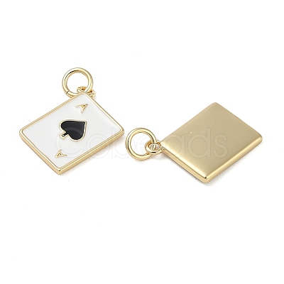 Playing Card Rack Plating Brass Enamel Pendants X-KK-G512-11G-01-1