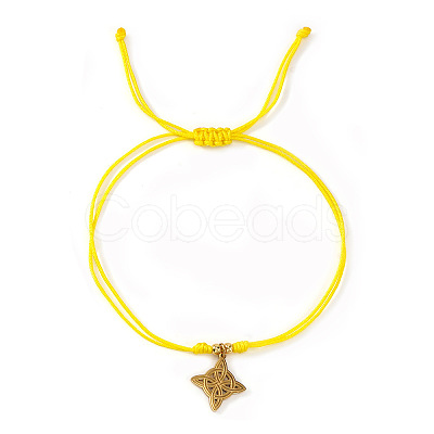 Summer Beach Adjustable Stainless Steel Knot Charm Braided Bracelets UQ9789-5-1