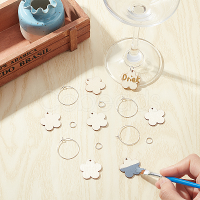 DIY Flower Wine Glass Charm Tags Making Kit DIY-SC0018-59-1