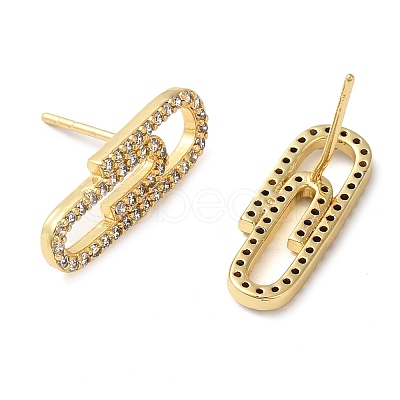 Rack Plating Brass Stud Earrings EJEW-C102-31G-1