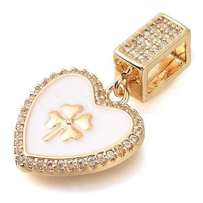 Brass Micro Pave Cubic Zirconia Pendants KK-S049-28G-02-1