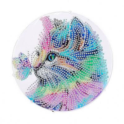 DIY Diamond Painting Hanging Woven Net/Web with Feather Pendant Kits DIY-I084-11-1