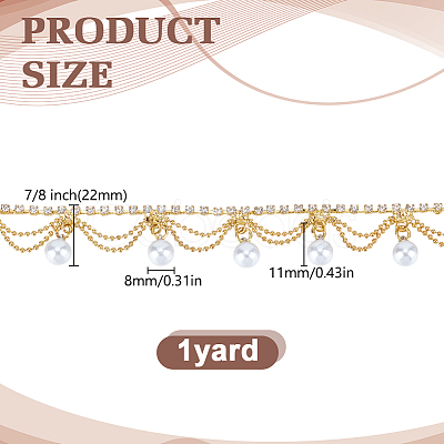 1Yards Glass & Plastic & Iron Beaded Trim OCOR-HY0001-75-1