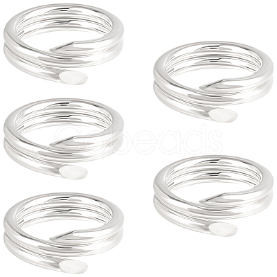 5Pcs 925 Sterling Silver Split Jump Rings STER-BBC0009-45A-1