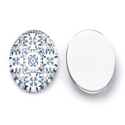 Flatback Glass Cabochons for DIY Projects X-GGLA-S034-25x18-067-1